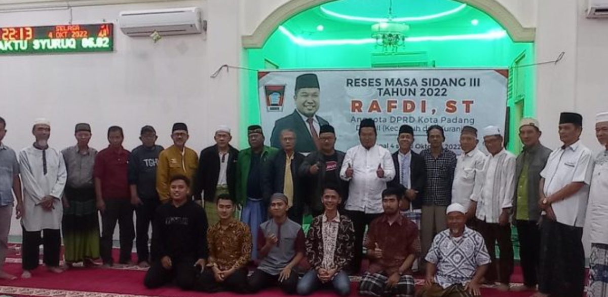 ReseMenjemput Aspirasi Masyarakat, Anggota DPRD Kota Padang Rafdi Kunjungi Mesjid Darul Ulum