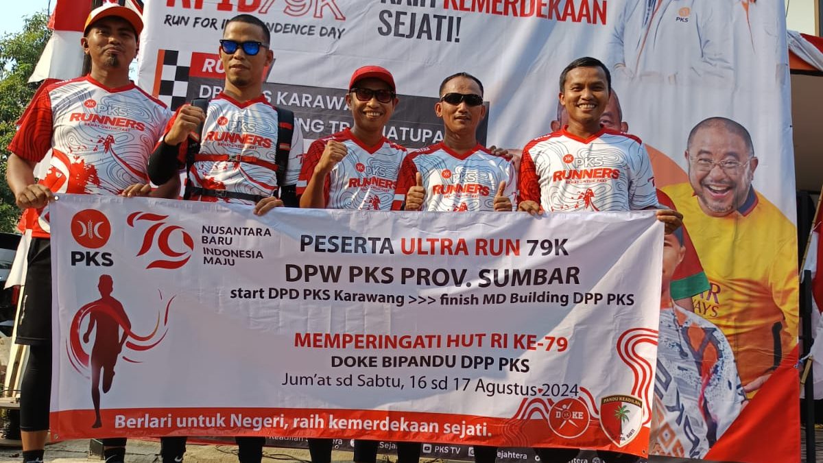 DPW PKS Sumbar Utus Lima Kader untuk Ikuti Lari 79 Kilometer dalam Peringatan HUT RI ke-79